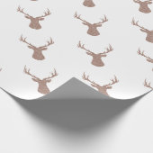 シカ-ストリップ-茶色および白 ラッピングペーパー (角)