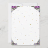 シカ·パープル·フローラ·ウッドランド·アニマルズ誕生パーティー 招待状 (裏面)