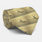 シカ/ラバシカの雌ジカ及び木びき台 ネクタイ (ロール)