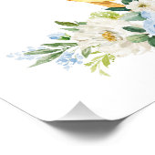 シカ、森林動物、ボウ、青い花 フォトプリント            (角)