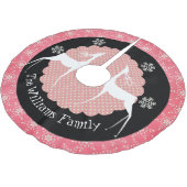 シカ、点および雪片のパーソナライズな木のスカート ブラッシュドポリエステルツリースカート (アングル)