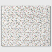 シカ、葉および花の包装紙 ラッピングペーパー (フラット)