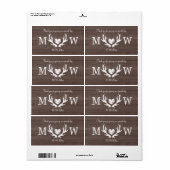 シカ〔雄ジカの〕枝角結婚の水瓶ラベル ラベル (フルシート)