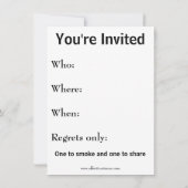 シガーおもしろいパーティの招待状 招待状 (裏面)