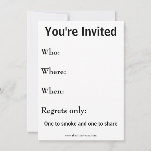 シガーおもしろいパーティの招待状 招待状 (裏面)