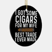 シガーおもしろいラバーギフト男性へパパ喫煙葉巻 セラミックオーナメント (右)