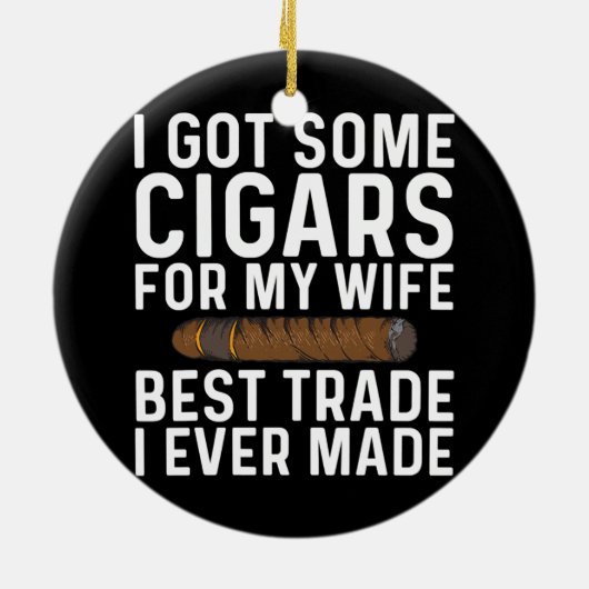 シガーおもしろいラバーギフト男性へパパ喫煙葉巻 セラミックオーナメント (裏面)