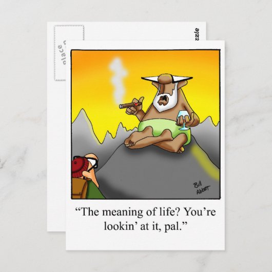 シガーおもしろいワイズ男の漫画のギフト！ ポストカード (正面/裏面)