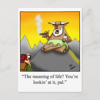 シガーおもしろいワイズ男の漫画のギフト！ ポストカード