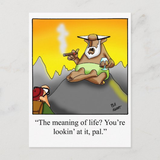 シガーおもしろいワイズ男の漫画のギフト！ ポストカード (正面)