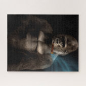 シガーおもしろい喫煙ゴリラスモーカー ジグソーパズル (横)