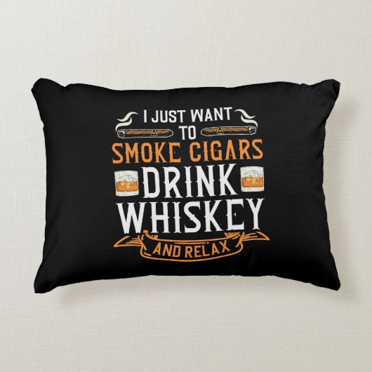 シガーとワイスキー名言 アクセントクッション (正面)