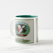 シガーのラベルのヴィンテージ ツートーンマグカップ (正面左)