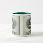 シガーのラベルのヴィンテージ ツートーンマグカップ (中央)