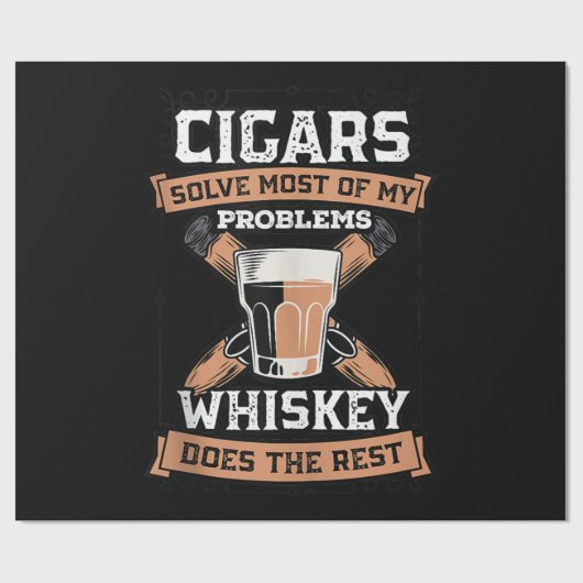 シガーは私の問題のほとんどを解決する ワイキー ラッピングペーパー (フラット)