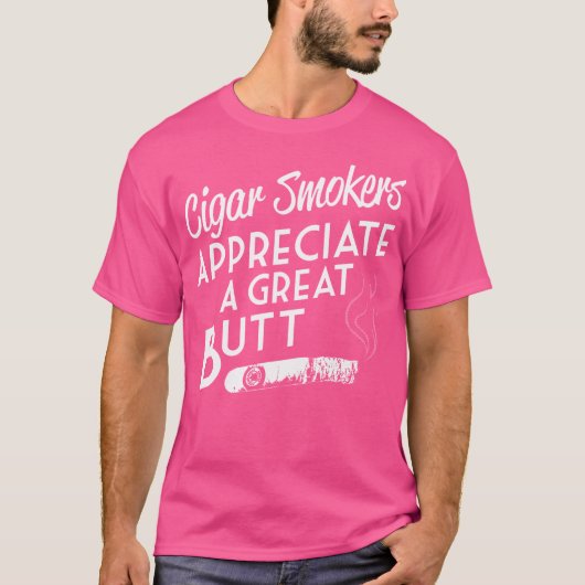 シガーを愛する人のためのお尻を愛でるデザイン Tシャツ (正面)