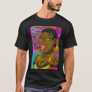 シガーを煙らしている女性 Tシャツ