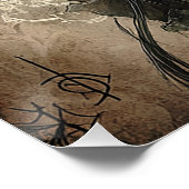 シガーウィッチブラウンゴシックハロウィーンアートプリント ポスター (コーナー)