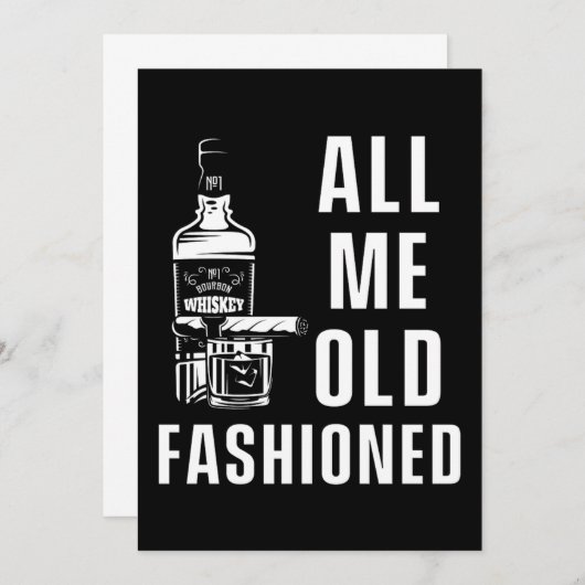 シガーウイスキーのバーボンスモークヒュミドルたばこ贈り物 招待状 (正面/裏面)