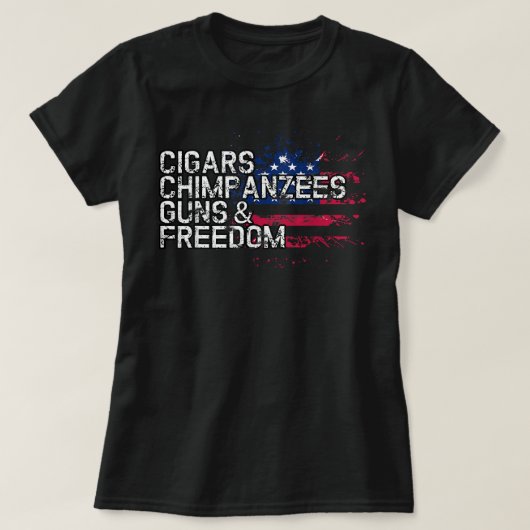 シガースチンパンゼスガンズ&自由 Tシャツ (デザイン正面)