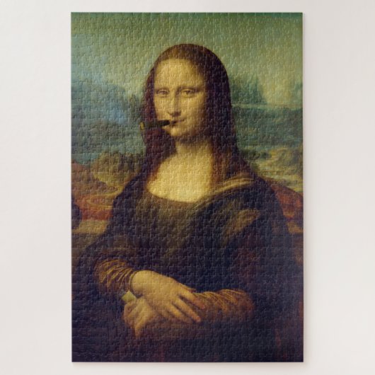 シガースモカーモナ絵画リサおもしろいズ ジグソーパズル (縦)