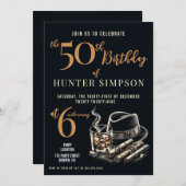 シガーズアンドバーボンバースデーパーティー 招待状 (正面/裏面)