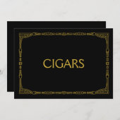 「シガーズ」ゴールドアートデコスタイルの結婚式看板 (正面/裏面)