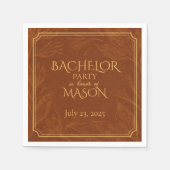 シガーバーをテーマにした独身パーティー スタンダードカクテルナプキン (正面)