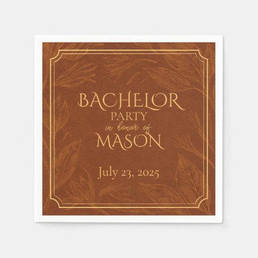 シガーバーをテーマにした独身パーティー スタンダードカクテルナプキン (正面)