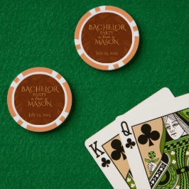 シガーバー テーマのバチェラーパーティー ポーカーチップ