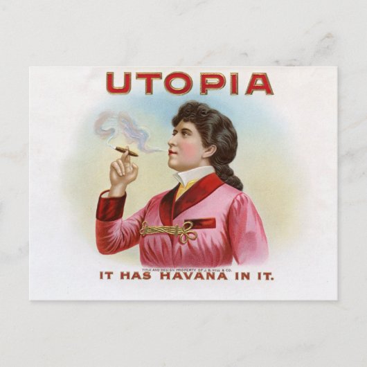 シガーボックスラベルUtopia ポストカード (正面)