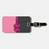 シガーリーモダンッストライプク – パーソナライズされた ラゲッジタグ (正面横)