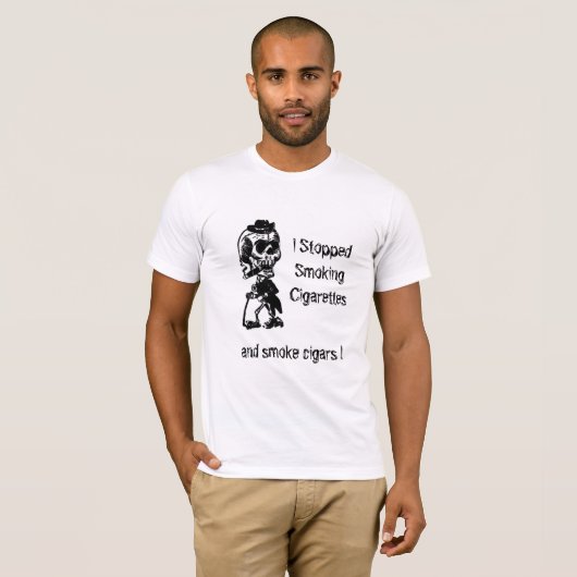 シガー喫煙骨格 Tシャツ (正面フル)