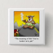 シガー笑わされるユーモアのボタンギフト 缶バッジ (正面)