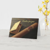 シガー素晴らしアビシオナドスモカー誕生日カード カード (黄色い花)