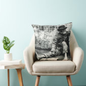 シガー終りの販売人、c 1865年(b/wの写真) クッション (椅子)