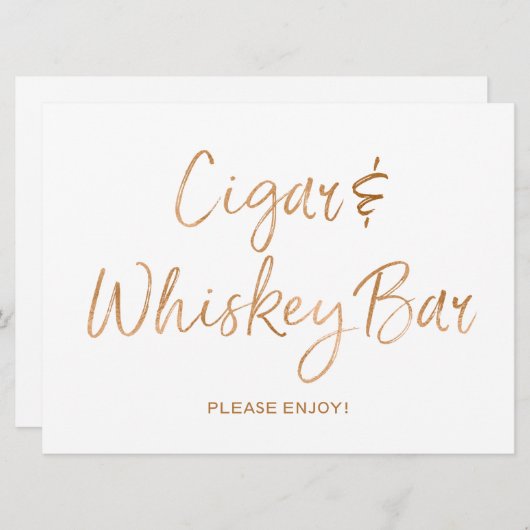 シガー&ウィスキー ウェディングサイン | おしゃれなゴールドローズ (正面/裏面)