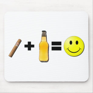 シガー + ビール=幸福 マウスパッド