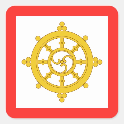 シキム国旗 スクエアシール (正面)