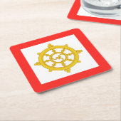 シキム国旗 スクエアペーパーコースター (アングル)