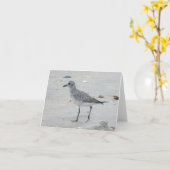 シギのメッセージカード カード (黄色い花)