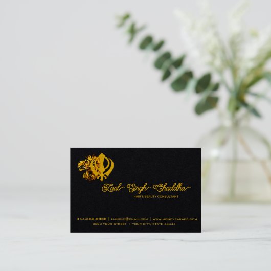 シクカンダパンジャビカルサシーク文字の記号 名刺 (スタンド正面)