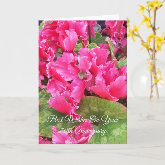 シクパーソナライズされたクラメン結婚70周年 カード (黄色い花)