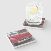 シクラシックボリーピックアップトラックテールゲート石灰岩 ストーンコースター (横)