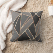 シクラシックルバーグレー木炭バラ金ゴールドGeo #1 クッション (ブランケット)