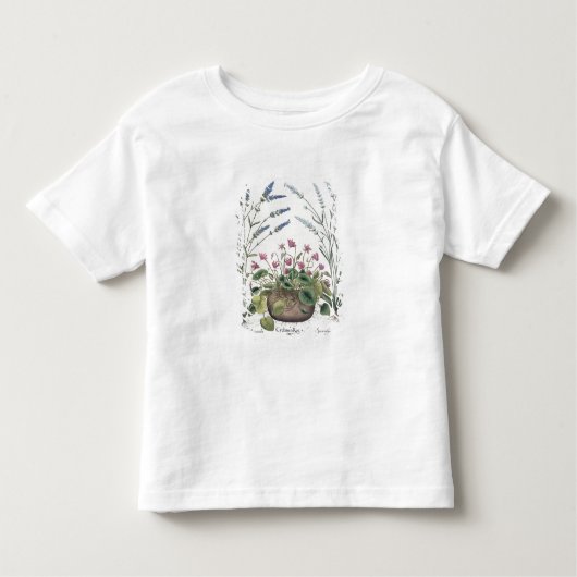 シクラメンおよびラベンダー: 1.Cyclamen Romanum; 2.Spica トドラーTシャツ (正面)