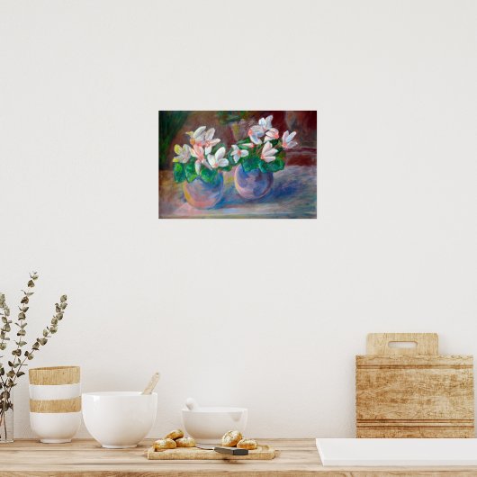 シクラメンの生殖による静物生活 ポスター (キッチン)