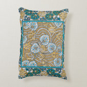 シクラメンブルーアールヌーボー花壁紙 アクセントクッション (裏面(縦))