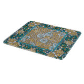 シクラメンブルーアールヌーボー花壁紙 カッティングボード (角)