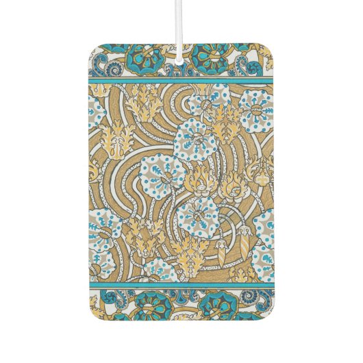 シクラメンブルーアールヌーボー花壁紙 カーエアーフレッシュナー (正面)